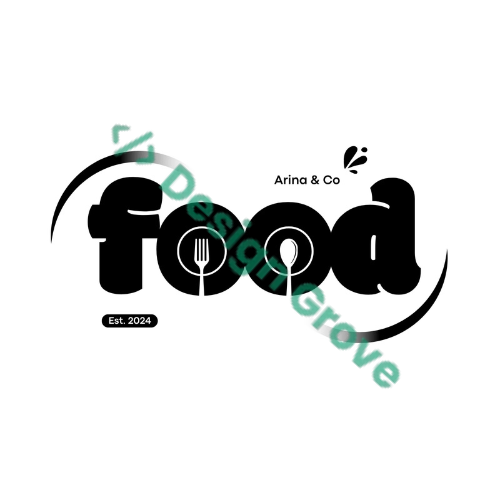 Black and White Food Logo